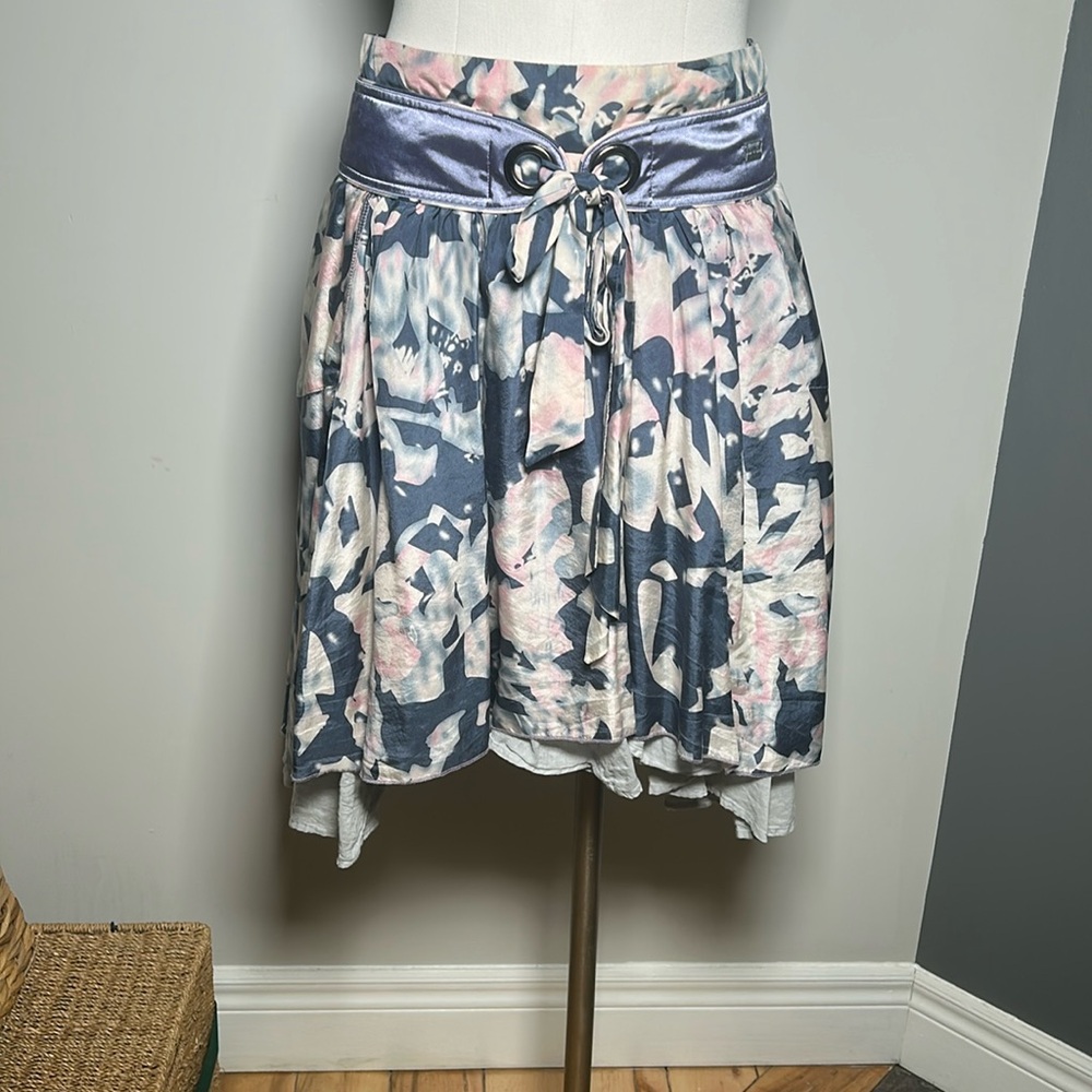 100% SILK Floral Print Skirt